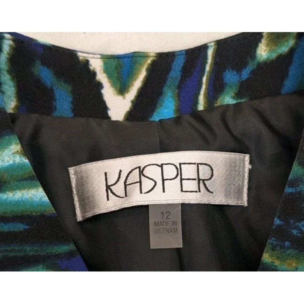 Kasper Women's Size 12 Jacket Fully Lined 3/4 Sleeves Cardigan Career Work